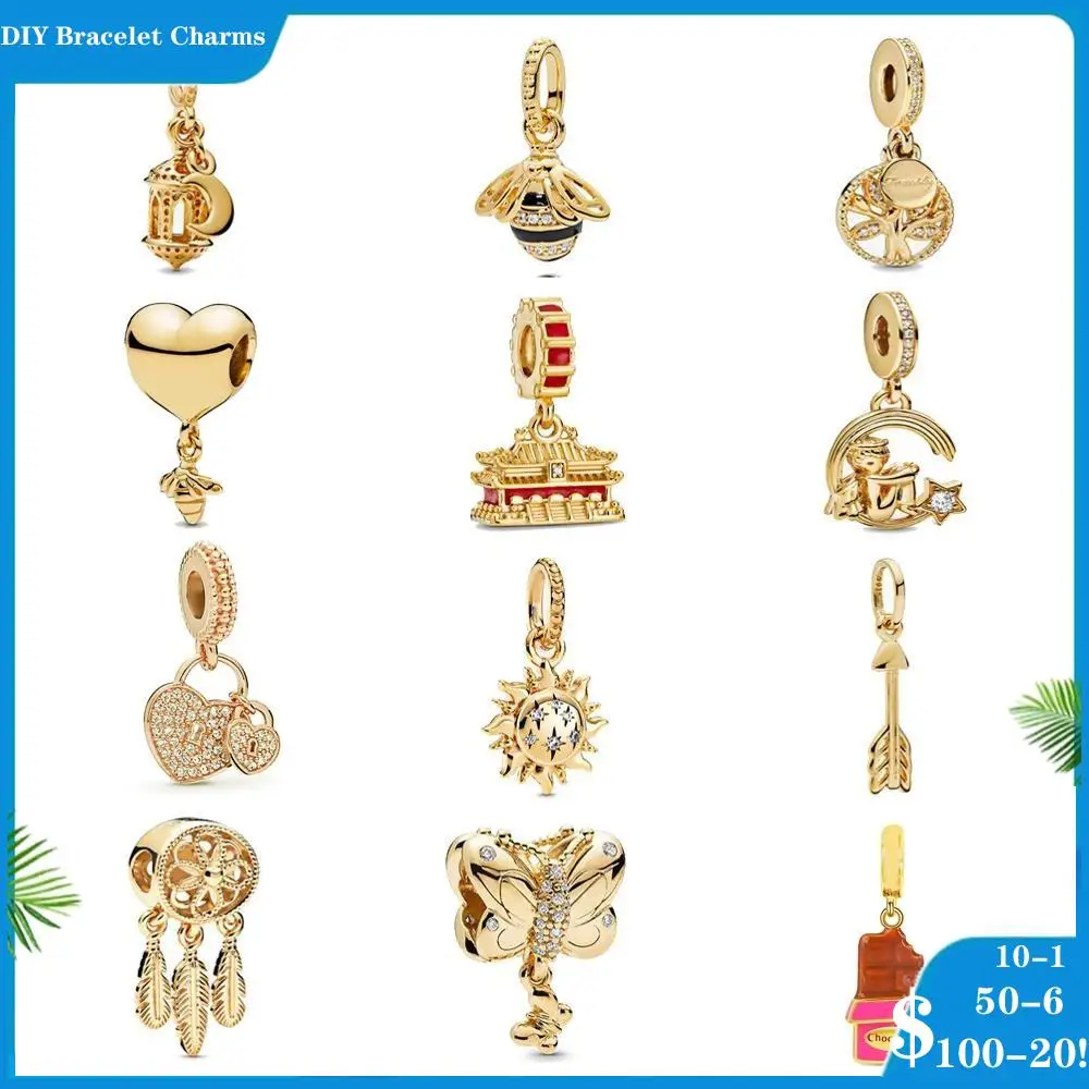 Серебро 925 пробы золотой дворец солнце Бабочка стрела дерево кулон сделай сам