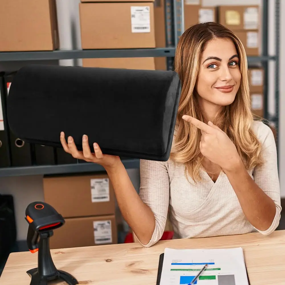 

Office Chair Foot Pillow Ergonomic under Desk Foot Pillow Adjustable Heights Comfortable Stool for Pain Relief Washable Cover