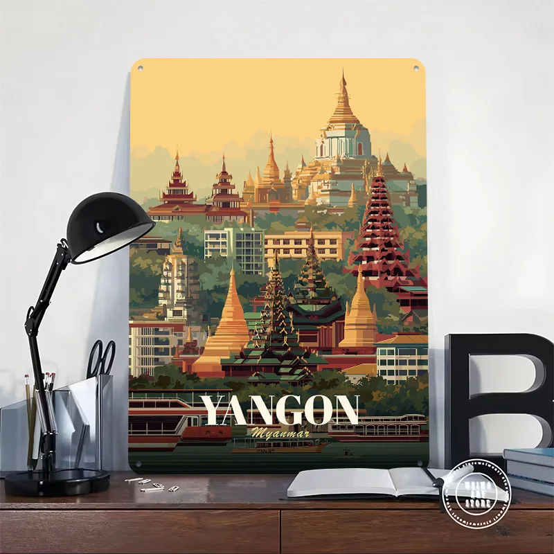 Фото Винтажные декоративные элементы для интерьера Yangon: украшения для стен, аксессуары для гаража, декор для дома, настенный декор, арт-бар №2