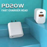 mayitr 1pc 20w pd fast charging head dual port usb type c us plug pd chargers for mobile phonestablets