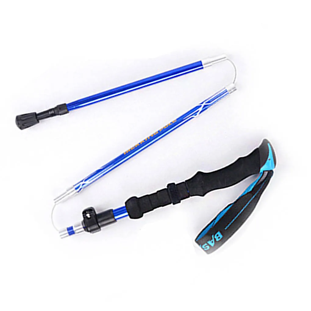 

Trekking Poles 5 Sections Climbing Hand Rod Anti-skidding Hiking Pole Canes Thicking Portable Walking Stick for Black
