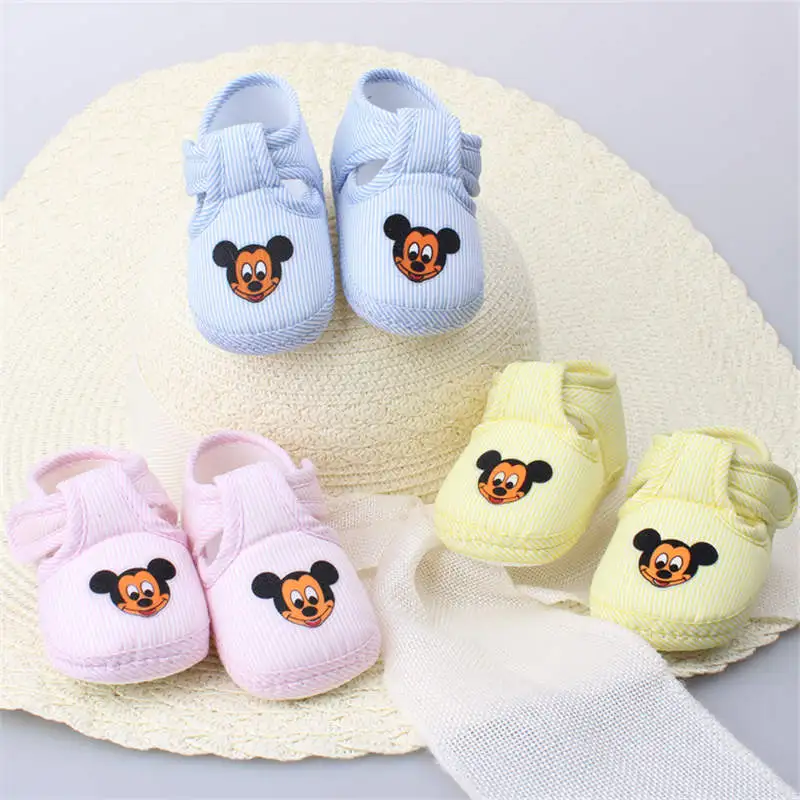 

New Disney Mickey Mouse anti-skid Baby First Walkers Toddler Shoes Cartoon Mickey Baby Shoes