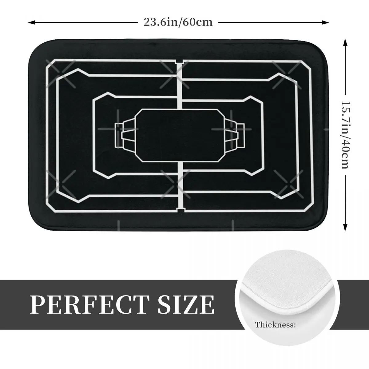 Коврик из полиэстера в стиле ретро 40x60 см
