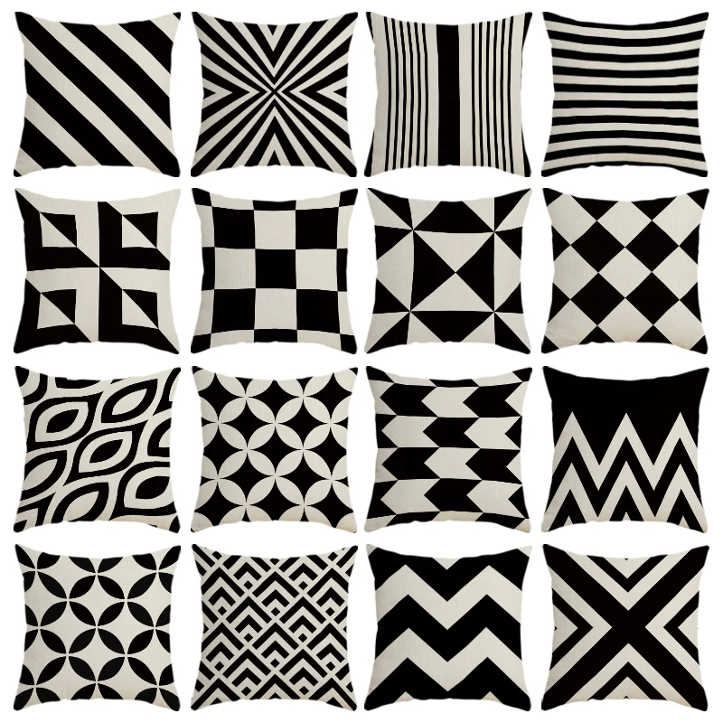 Полиэстер с геометрическим принтом водонепроницаемый чехол для подушки