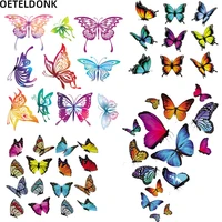 oeteldonk colorful butterfly heat transfers iron on patches for clothing t shirt themal stickers applique on clothes patge badge