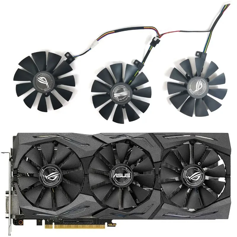 Новый вентилятор видеокарты 87 мм 6-pin T129215SU GTX1060 1070 1080 GPU для ASUS Strix GTX 1060 OC 1080Ti RX 480