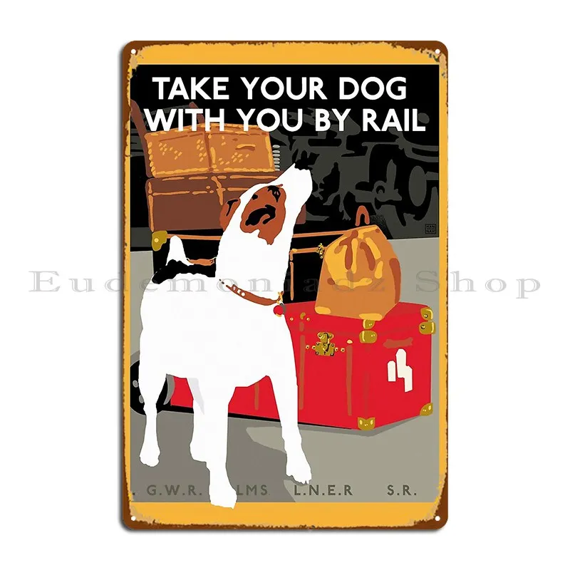 Jack Russel Terrier дорожная собака и искусственная металлическая вывеска печатная