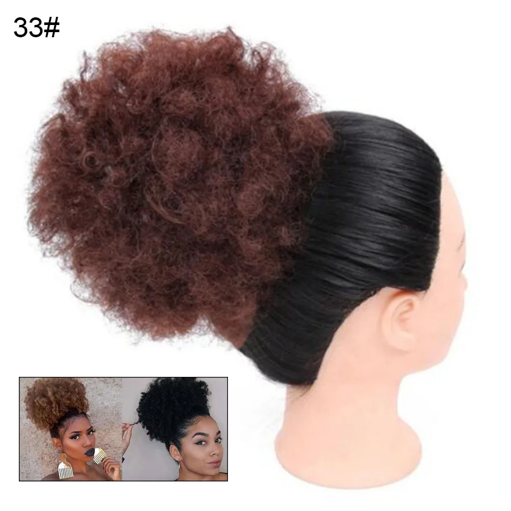 

Synthetic High Puff Afro Short Clip in Ponytail Drawstring Afro Bun Curly Hair Bun Hair Extensions