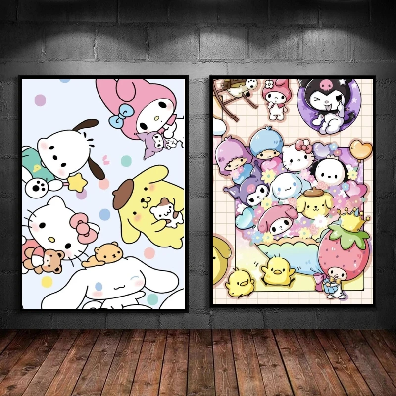 

Anime Character Pictures Hellokittys Cinnamoroll Wall Decoration Hanging Room Home Children Gifts Modular Prints