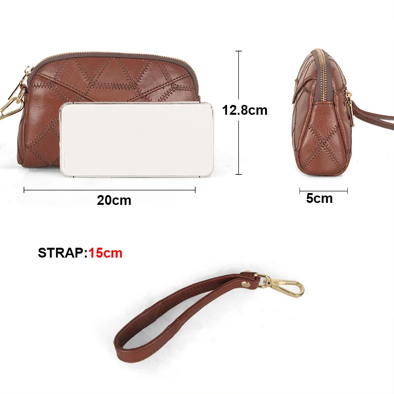 Leather Wallet for Women Retro Fashion Ladies Clutch High Quality Cowhide Women Bags