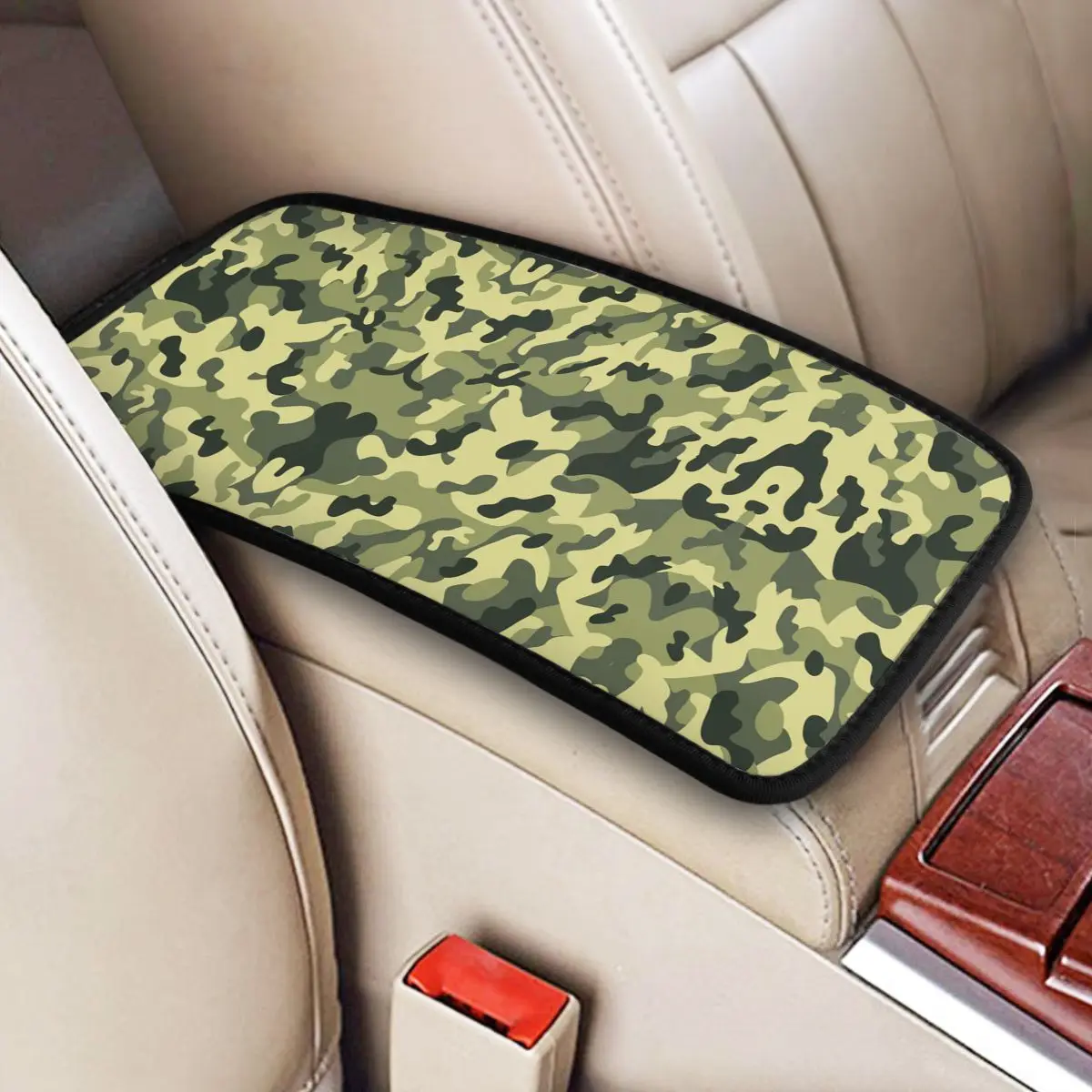 

Leather Center Console Cover Pad Universal Camo Camouflage Army Car Armrest Cover Mat Military Pattern Automobiles Armrest Pad
