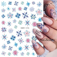 nail art decal winter christmas colorful snowflake back glue nail stickers decoration for nail tips beauty