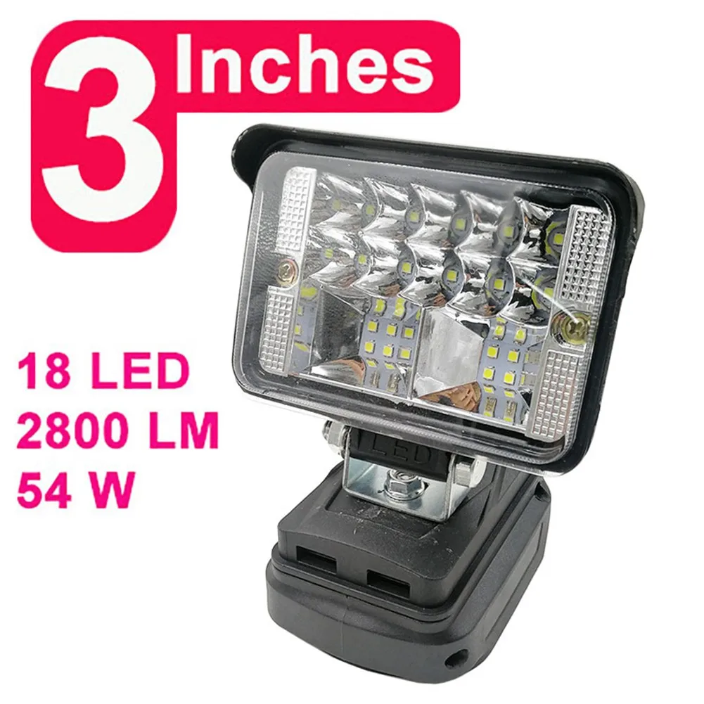 

18V Li-ion LED Work Light For Mak Battery Workshop Flashlights Torch Camping 3/5/8inch 18/48/84 LEDs Power Tools Parts