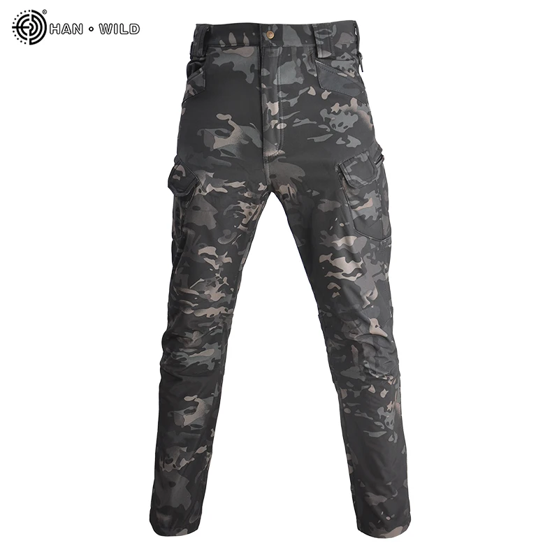 

HAN WILD Tactical Pants Softshell Men Army Combat Military Camping Fishing Hiking Outdoor Waterproof Pants Trousers Fleece 2022