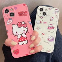 bandai hello kitty cute cartoon lady girl soft phone cases for iphone 13 12 11 pro max xr xs max x 78plus anti drop cover