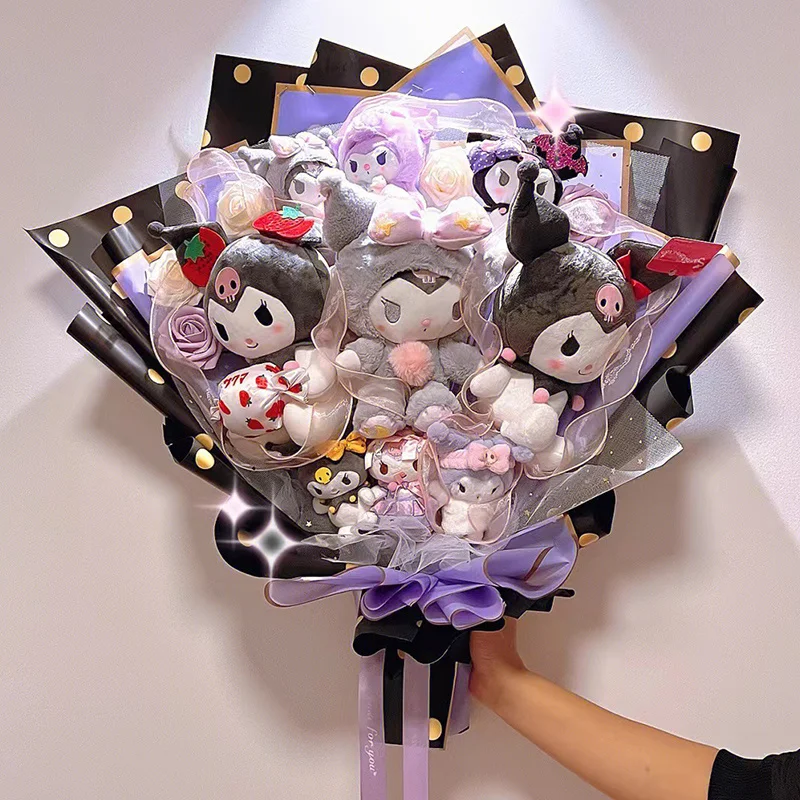 

Hot Sanrio Cartoon Cute Doll Genuine Doll Bouquet Kuromi Melody Doll Graduation Birthday Gift Valentine's Day To Girlfriend