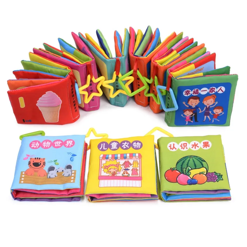 

Soft Cloth Books Infant Baby Learn Chinese English bilingual cotton&Intelligence Development&Educational Toys Newborn kids 0-12M