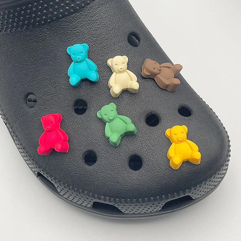 

Cute Cartoon Bear Jibz Pins For Crocs Sandals Shoe Charms Fit Child's Slippers Decoration DIY Croc Jeans Personality Accessories