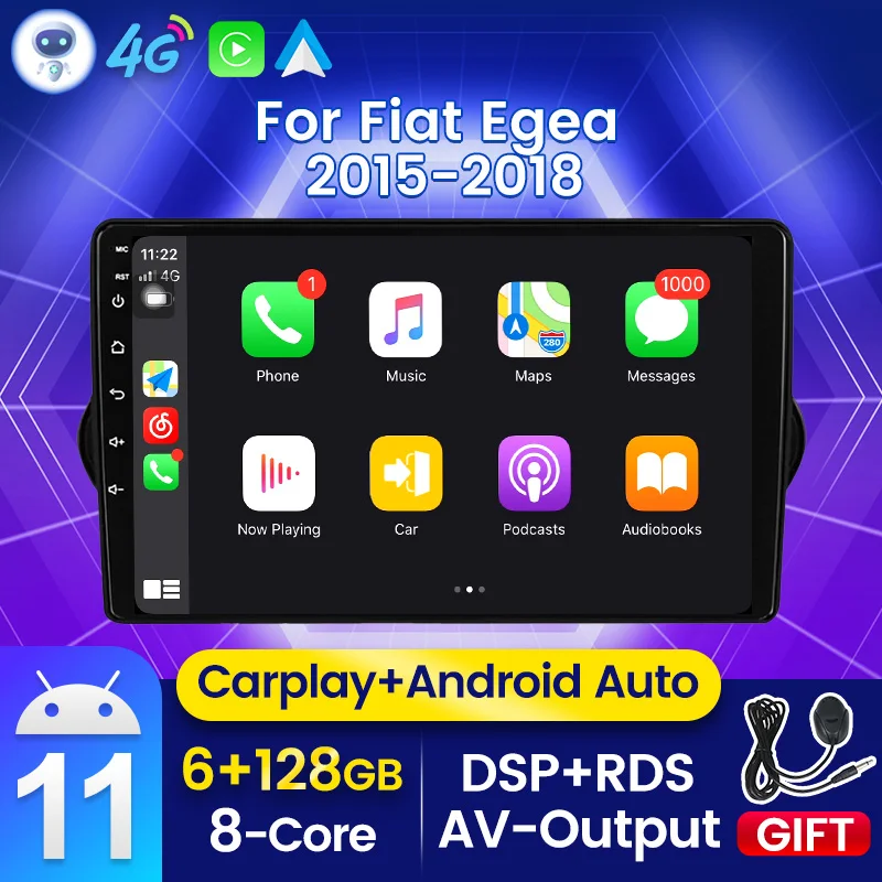 

Автомагнитола 9 дюймов, Android 11, стерео для Fiat EGEA TIPO 2015 2016 2017 2018, мультимедийный плеер, навигация GPS, Авторадио, головное устройство