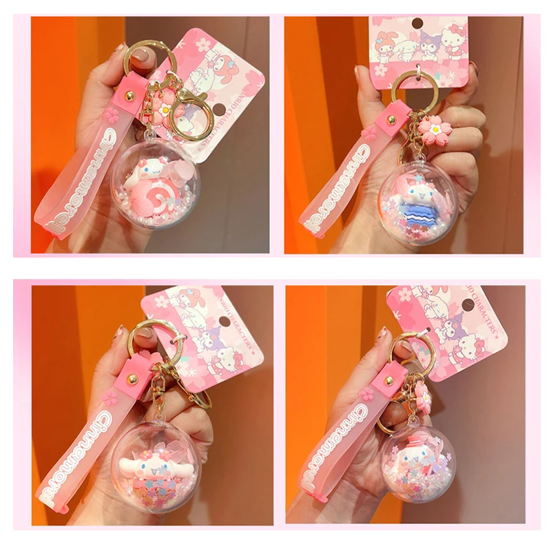 

Kawaii аниме Cinnamoroll My Melody Kuromi милый мультяшный шар Сакура дневник тема брелок для ключей женский подарок на день рождения