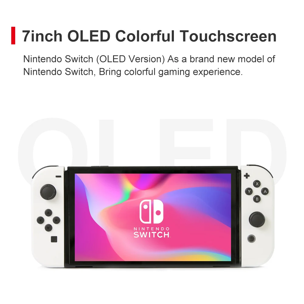 Комплект Nintendo Switch OLED белого цвета 7-дюймовый цветной экран джойстик с рукояткой
