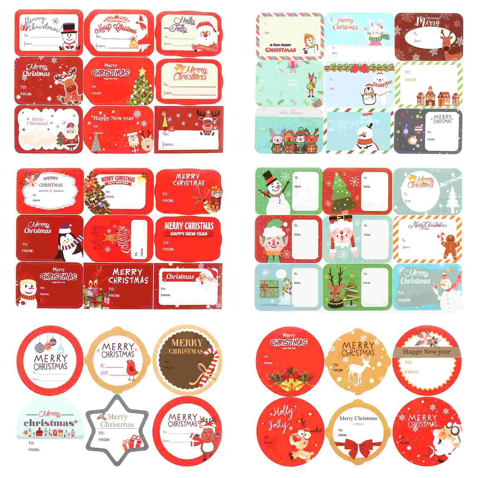 

18 Sheets Simple Chic Colorful Christmas Labels Sticky Labels for DIY Book