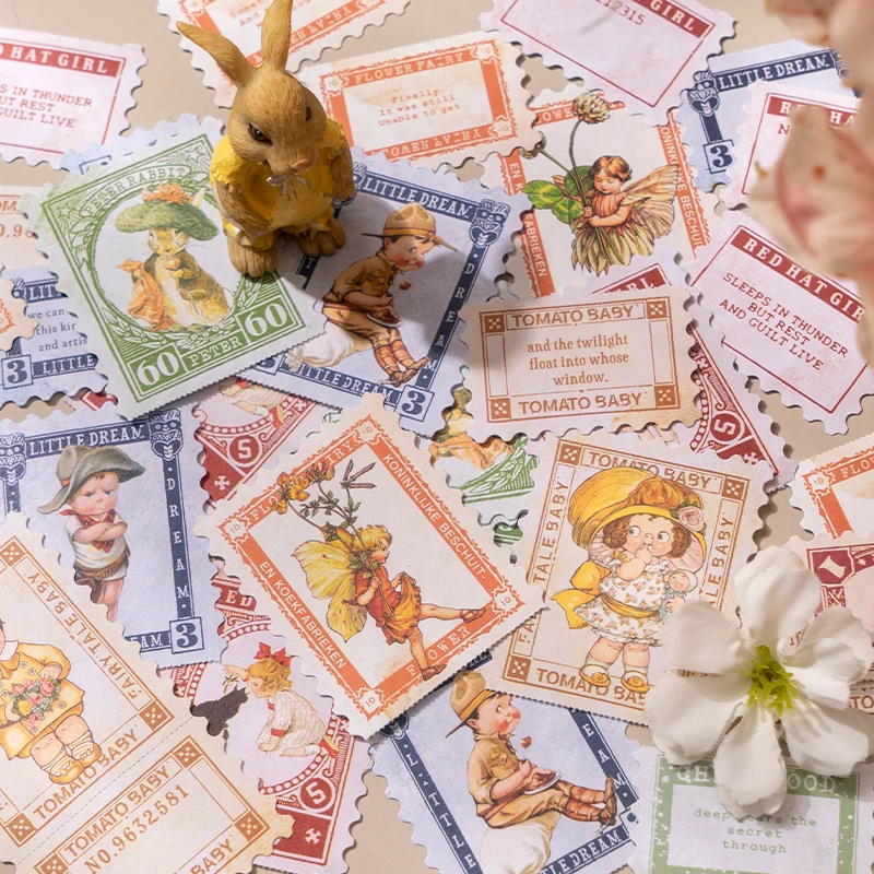 

50 Pcs/Set Retro Fairy Tale Series Stickers Vintage Stationery Labels Aesthetic Decoration Junk Journal Phone Art Scrapbooking