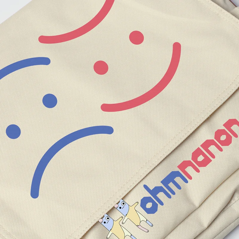 New Thailand Stars Drama BadBubbySeries OHM NANON PAT PRAN Smiley Cute Cartoon Shoulder Bag Black White Satchel canvas bag | Тематическая
