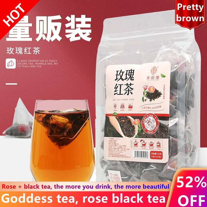 

150g / 50 bag of rose black tea, tea bag, flower tea, herbal flavor bag, health slimming beauty anti aging tea No Teapot