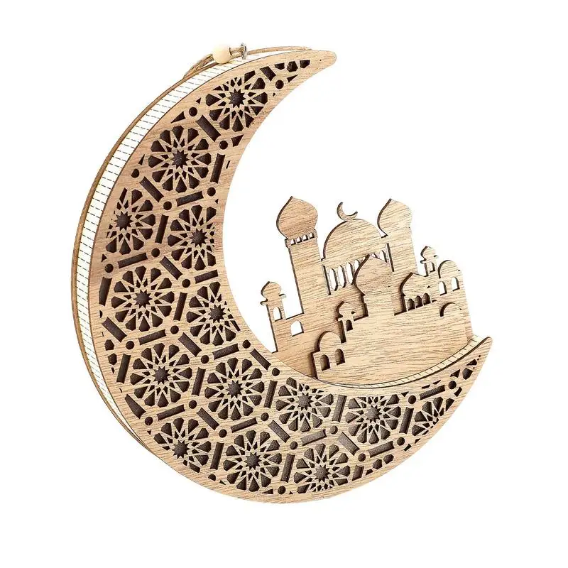 

Новинка, Деревянный светильник Eid, декоративное украшение, необычная луна, звезда, лампа для детской комнаты, декоративная настольная лампа