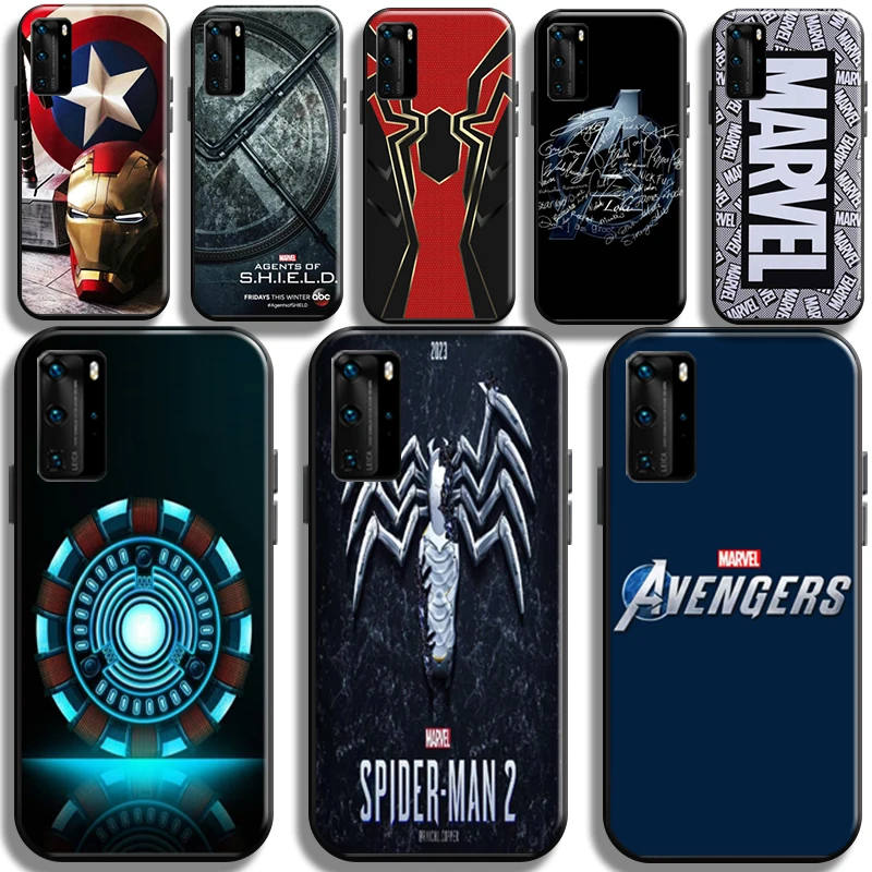 

Marvel Avenger Logo Phone Case For Huawei P40 P40 Pro Lite 5G Full Protection Cover Liquid Silicon Coque Cases Shell TPU Back