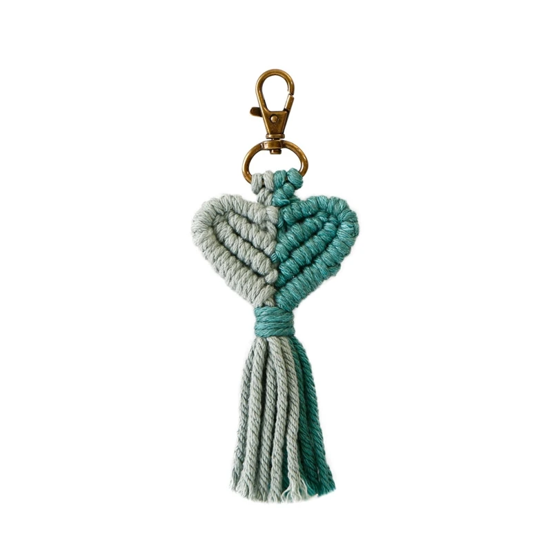 

Ethnic Style Tassels Keychains Bag Charms Valentine's Heart Shape for KEY Chains Handcrafted Accessories for KEY Purse P