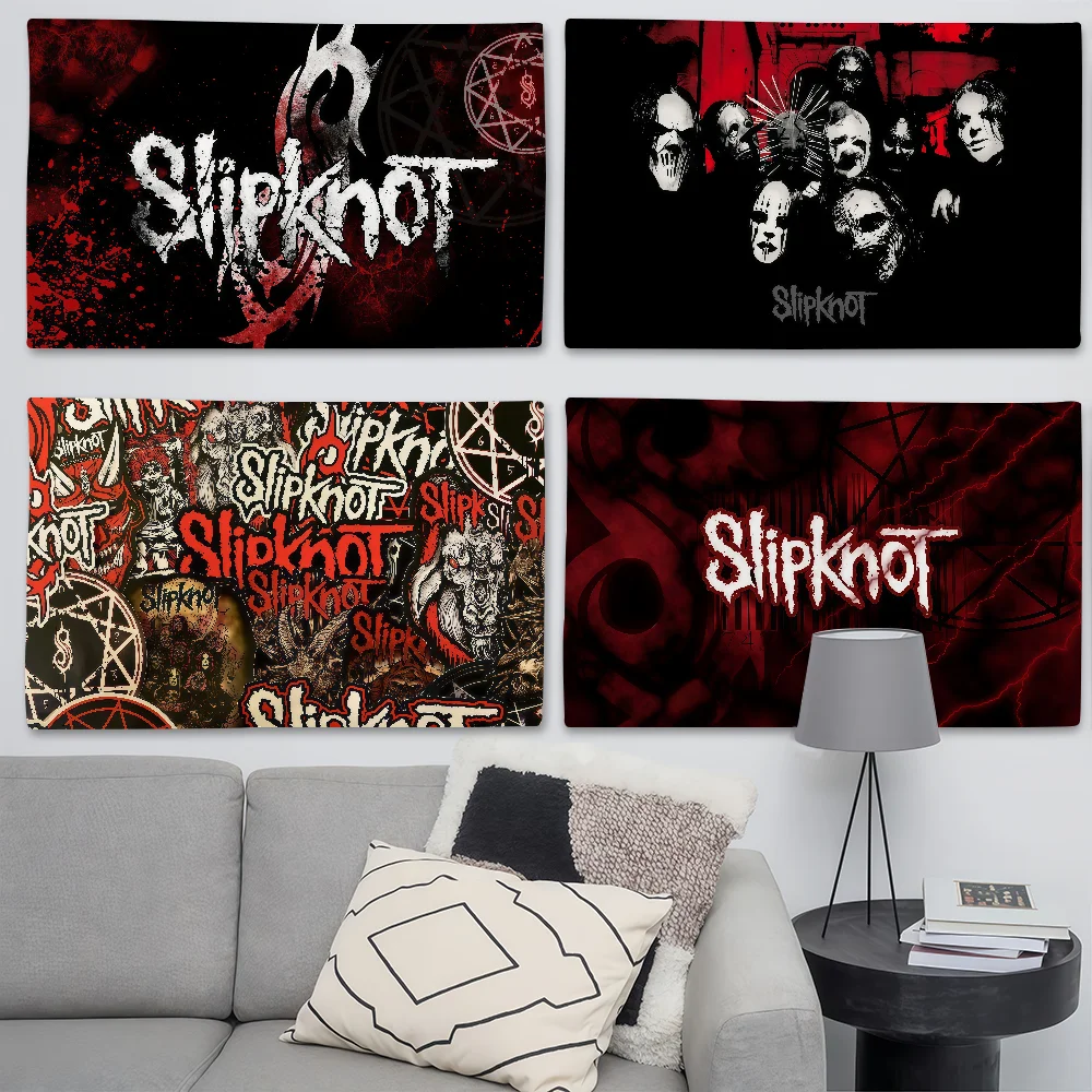 Фото Флаг S-Slipknot в стиле хэви-метал, подходит для украшения на день рождения, в гостиной, спальне и для декора на открытом воздухе, а также для кемпинга. №1