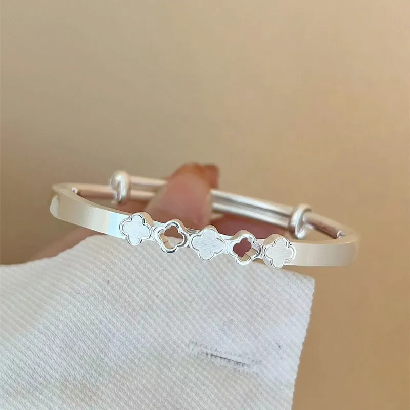 Чистое серебро 9 99 миллионов цветочных трубок серебряный браслет женский