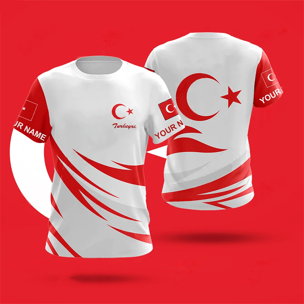 

Turkish Men's T-Shirts Turkish Flag Print Fashion Short Sleeve Tops Shirts Summer O Neck Oversized Tees Shirts Mens Clothes