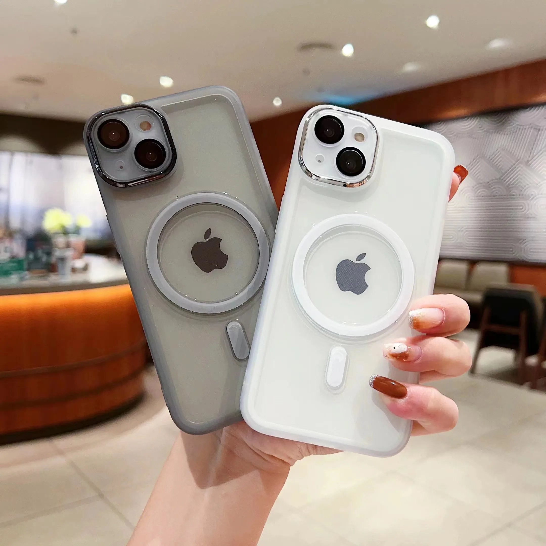 

Shockproof Silicone Bumper Clear Magnetic Phone Case For iPhone 14 13 12 11 Pro Max Plus Lens Protection Transparent Cover