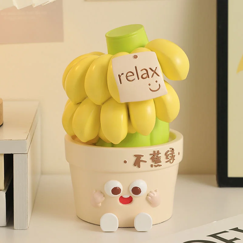 Фото Qingsong Wealth Plant Ornament Офисная рабочая станция Компьютерное украшение для рабочего стола Исцеление и снятие стресса Орнамент №2