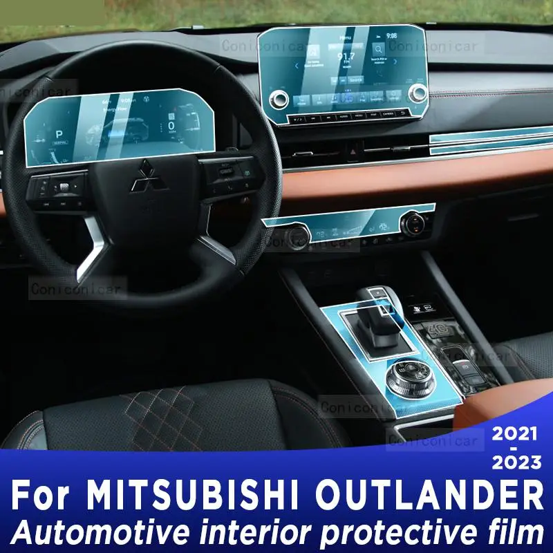 

For MITSUBISHI OUTLANDER 2021-2023 Gearbox Panel Navigation Screen Automotive Interior TPU Protective Film Cover Anti-Scratch