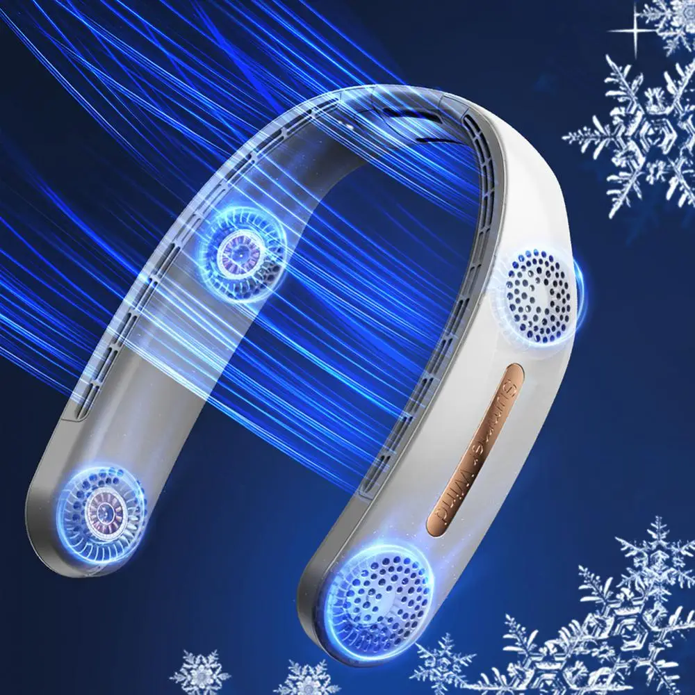 

Practical 3-speed Fans Bladeless Neck Fans Usb Rechargeable Air Ventilador Cooling For Outdoor Bladeless Fan Hanging Neck Fans