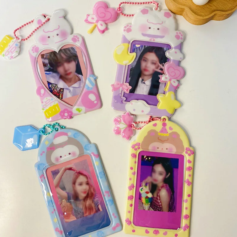 

New Arrival Cute Rabbit 3 inch Kpop Photocard Card Holder Photo Protector Idol Photo Sleeves School Stationery Hot Sale