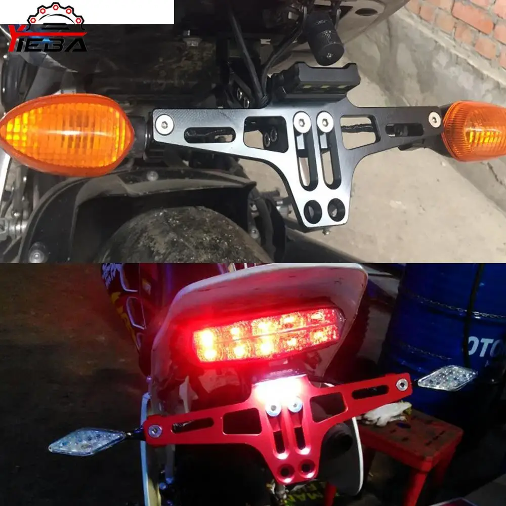Motorcycle Rear Tail Tidy License Plate Holder Bracket LED Light For Honda CB400SF CB400SS CBR400F CB400 CB 400 2008-2012 2009 images - 6