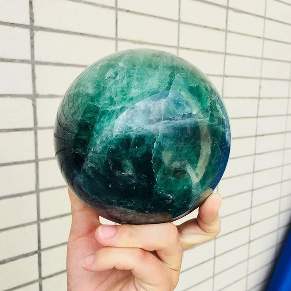 

1000g Natural Green Fluorite Quartz Crystal Ball Healing Crystal Sphere