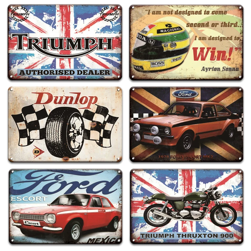 

Ford Car Metal Sign Garage Hoem Decor Vintage BSA Motorcycle Land Rover Parking Only Metal Poster Tin Signs Wall Art Plaques