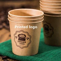 Printed Logo 1000pcs/pack Disposable Paper Cups 2.5/4/7/8oz Kraft Paper Cups Coffee Milk Cup Paper Cup for Hot Drinking Party Su