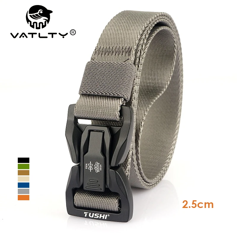 VATLTY New 2.5cm Techwear Hip Hop Nylon Belt Alloy Quick Release Buckle MilitaryTactical Belt Men Women Thin Belt Girdles Male