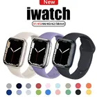 Ремешок силиконовый для Apple Watch band 44 мм 40 мм 45 мм 41 мм 38 мм 42 мм, браслет для смарт-часов correa iWatch Series 7 3 5 6 SE