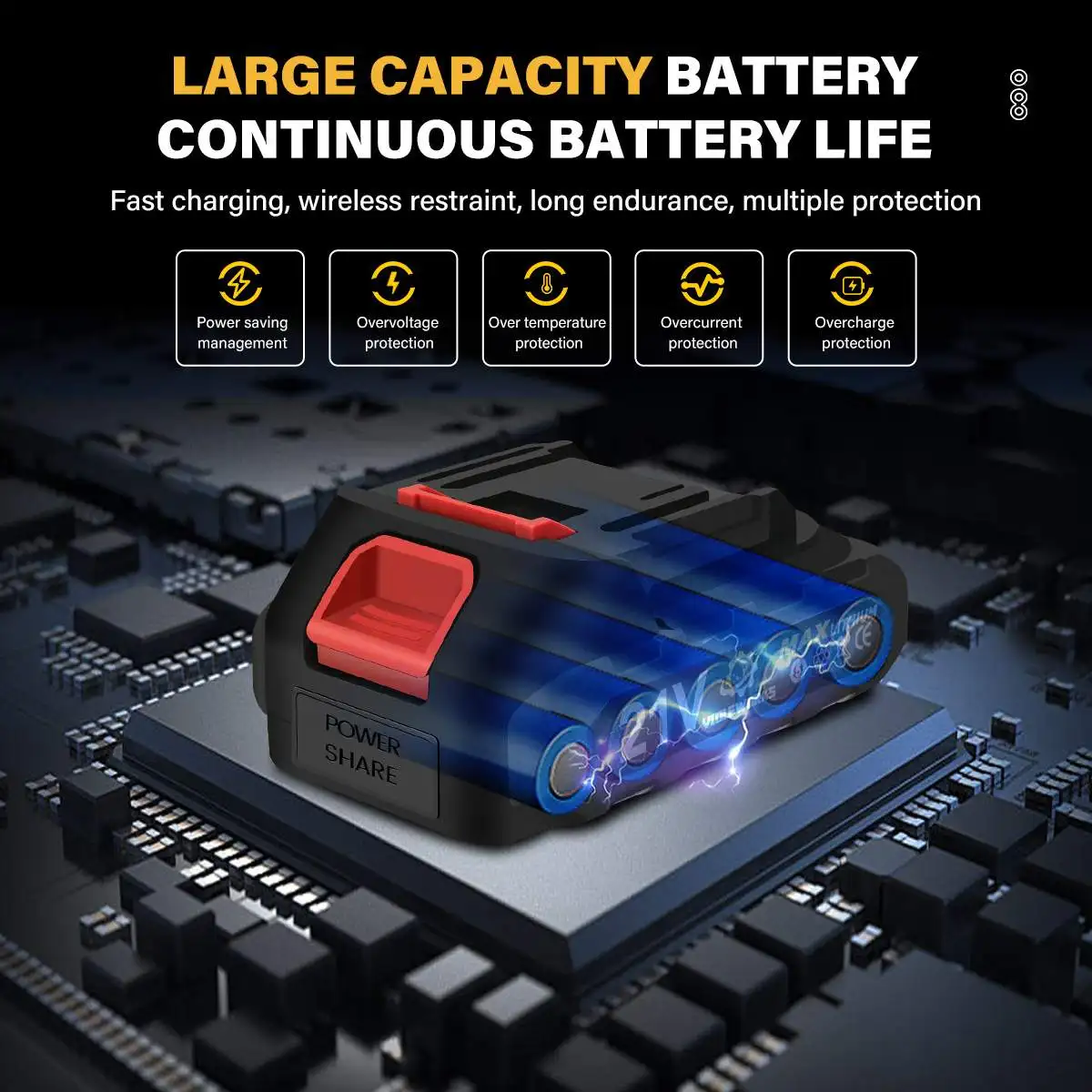 Беспроводная пила для обрезки древесины 8 дюймов 2 цепи