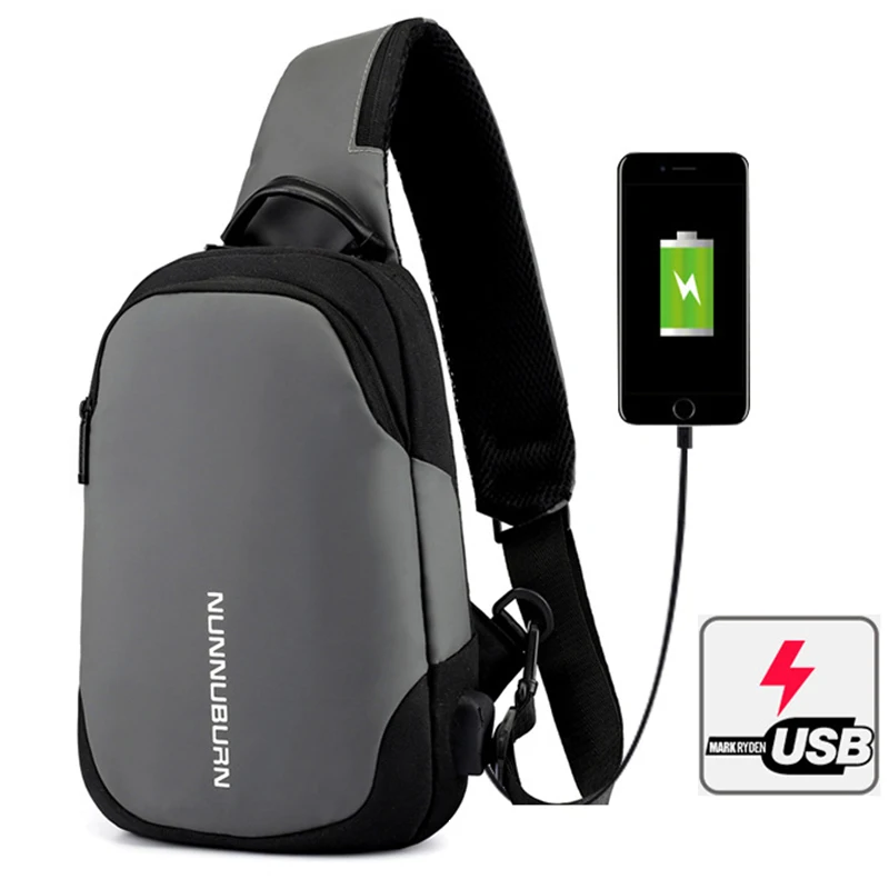 

Сумка на плечо SUUTOOP мужская с USB-зарядкой, Многофункциональный саквояж кросс-боди, спортивный чемоданчик-слинг, мессенджер, нагрудная Сумочк...