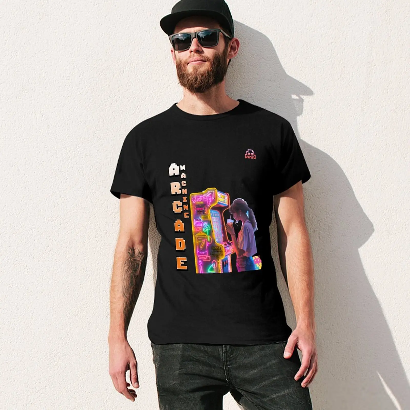 Pixelated сокровища: переживайте волшебство аркадных машин футболки таможенная