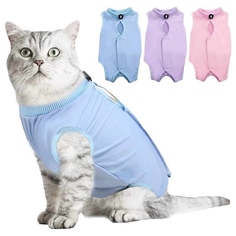 

Cat Recovery Suit Jumpsuit Care Pet Kitten Anti Bite Prevent Lick After Surgery Wear Vest Weaning Bottoming Shirt